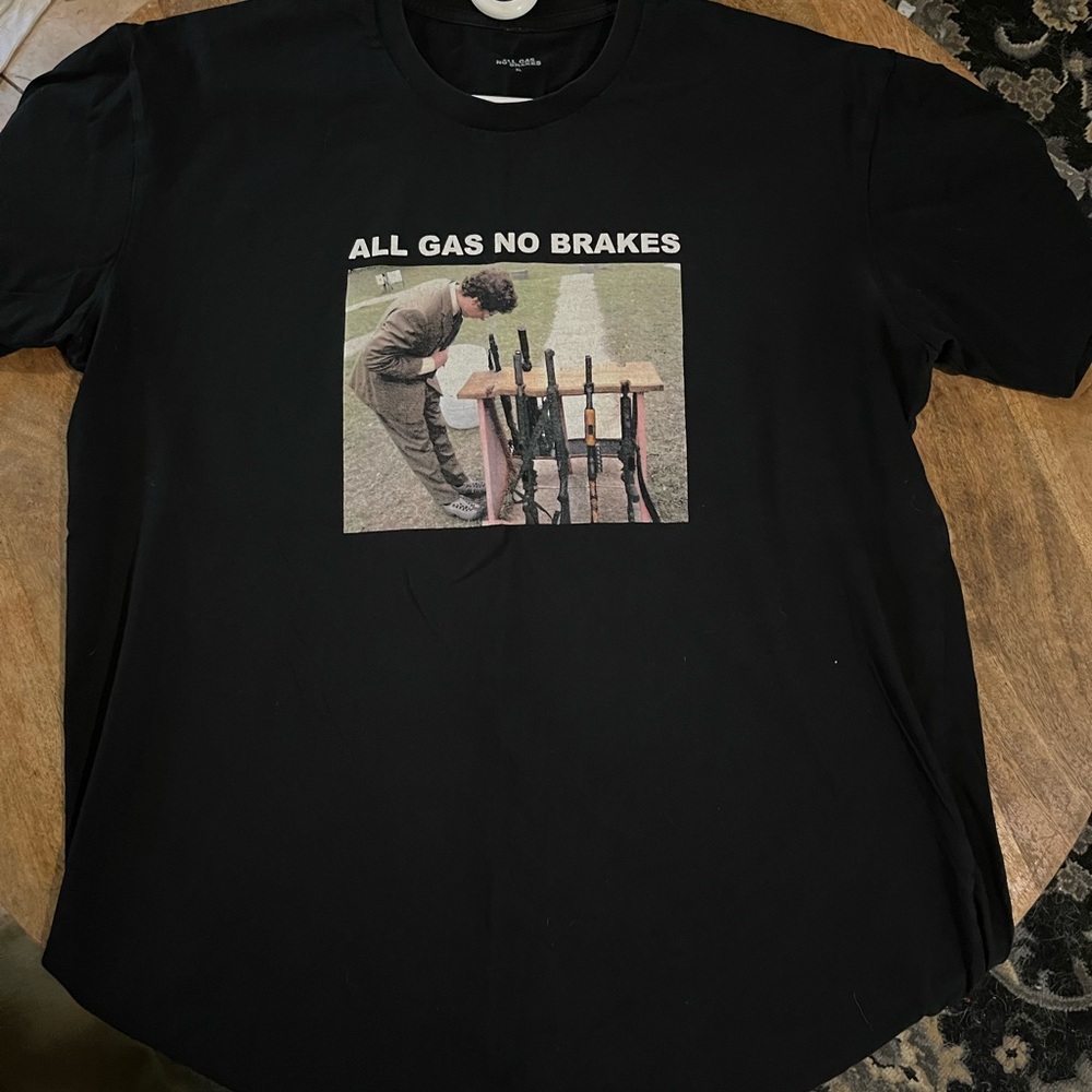 Black all gas no brakes xl tshirt